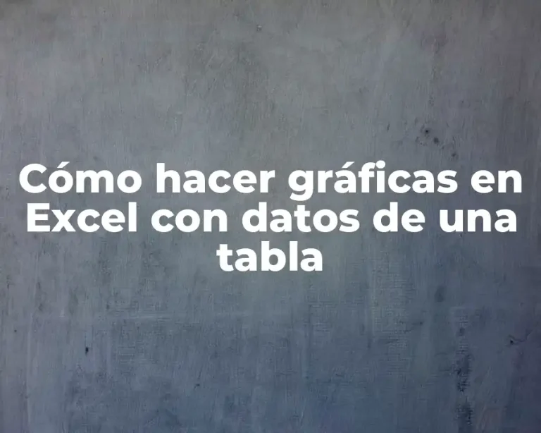 Cómo hacer gráficas en Excel con datos de una tabla
