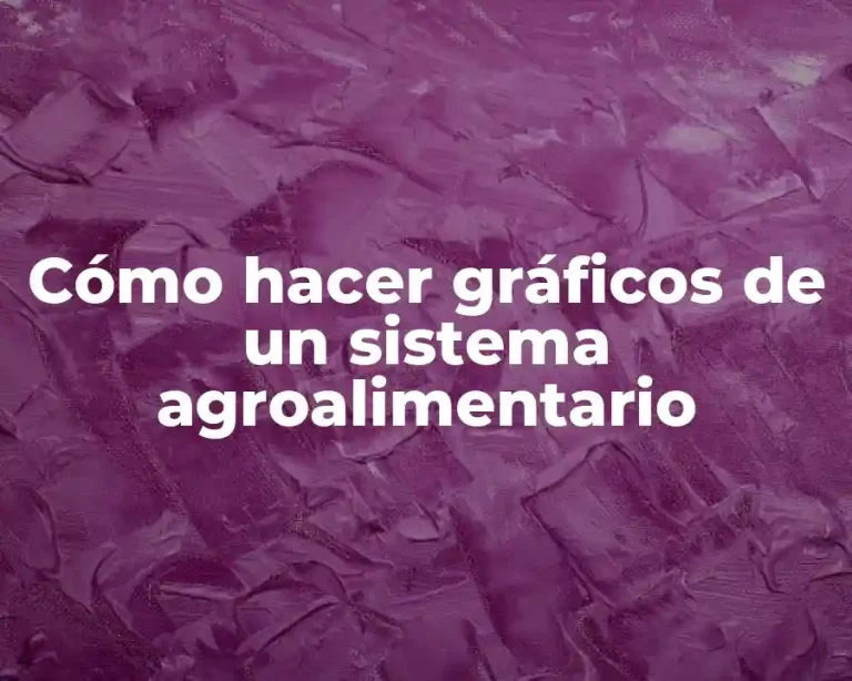 Cómo hacer gráficos de un sistema agroalimentario