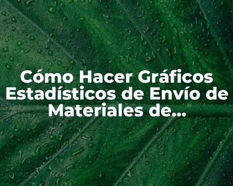 Cómo Hacer Gráficos Estadísticos de Envío de Materiales de Construcción