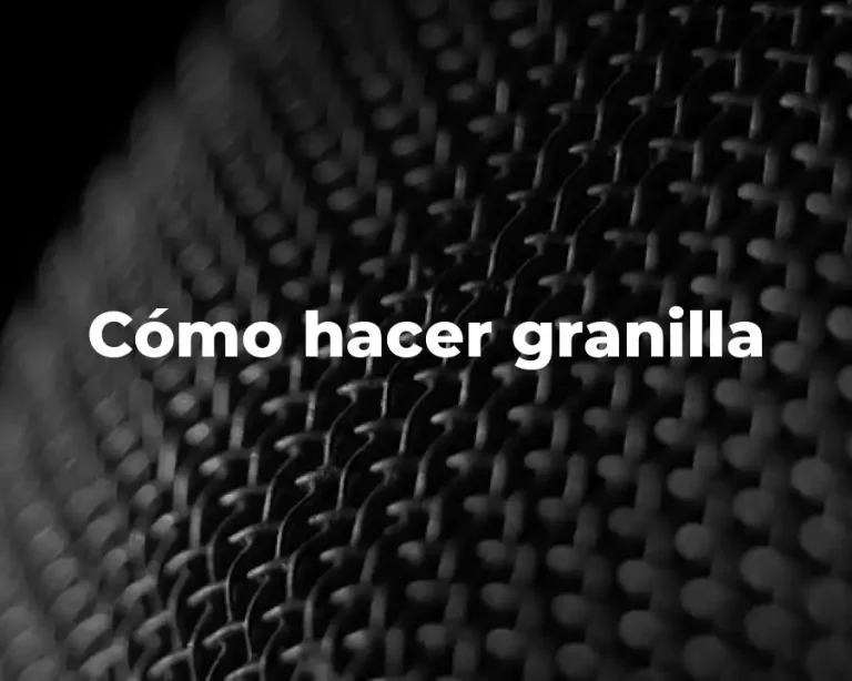 Cómo hacer granilla