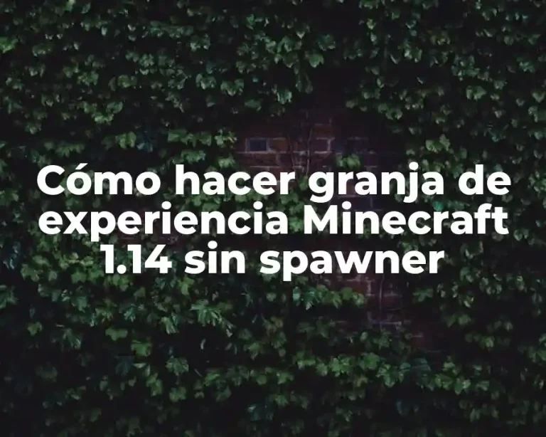 Cómo hacer granja de experiencia Minecraft 1.14 sin spawner
