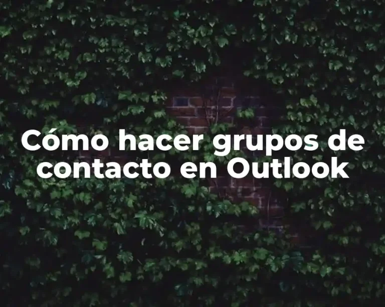 Cómo hacer grupos de contacto en Outlook