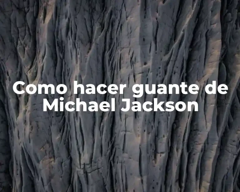 Como hacer guante de Michael Jackson