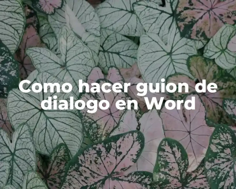 Como hacer guion de dialogo en Word