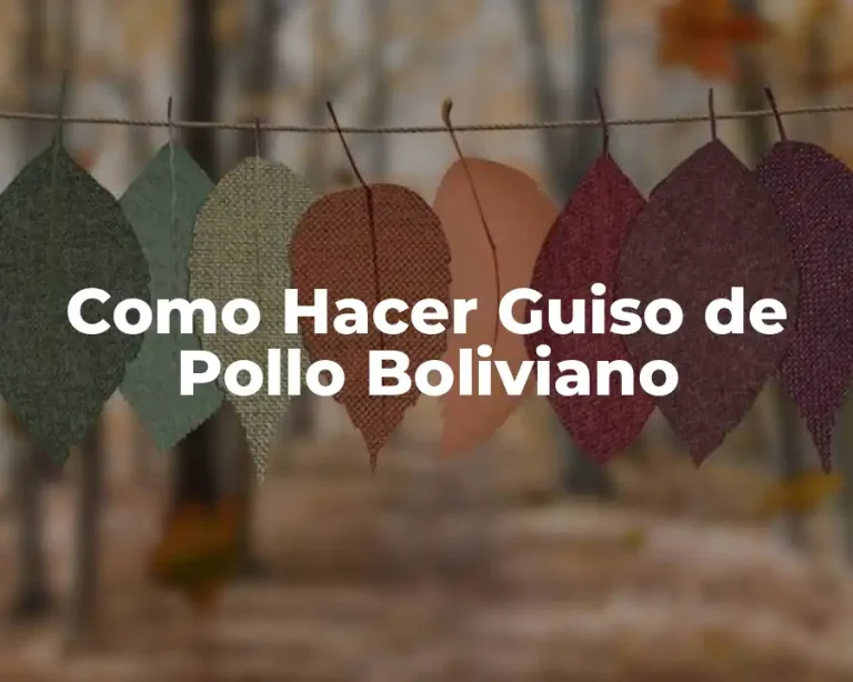 Como Hacer Guiso de Pollo Boliviano