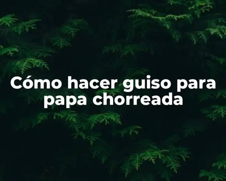 Cómo hacer guiso para papa chorreada