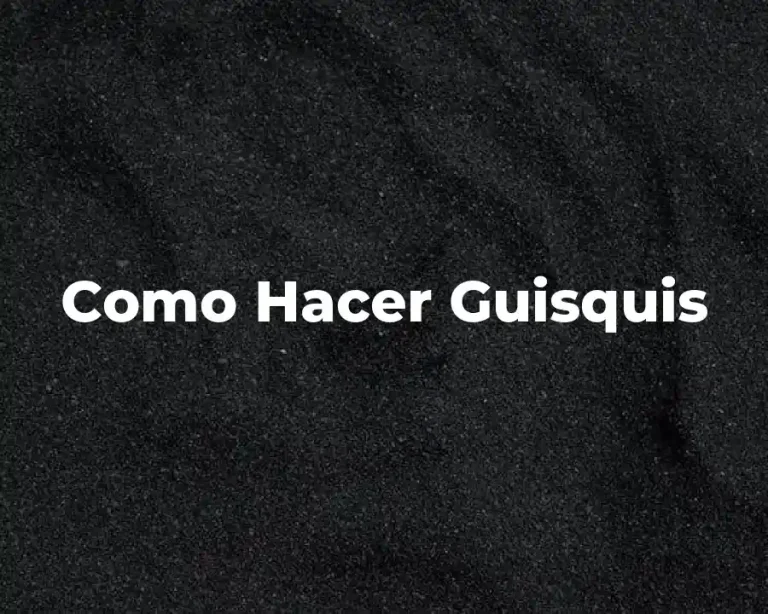 Como Hacer Guisquis