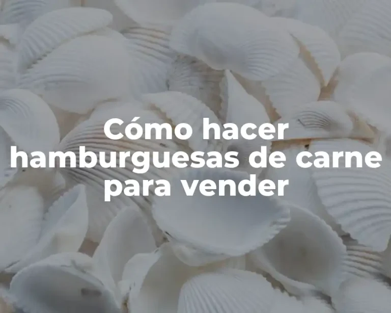 Cómo hacer hamburguesas de carne para vender