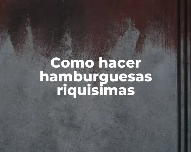 Como hacer hamburguesas riquisimas