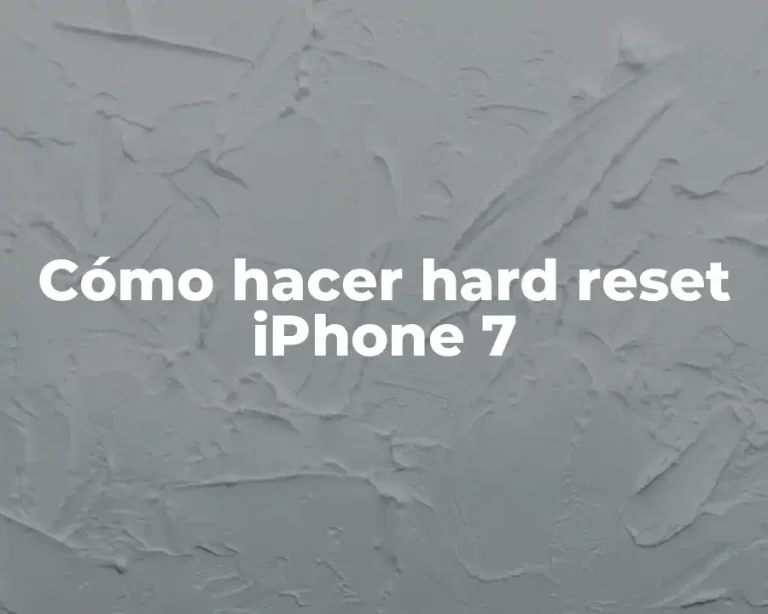 Cómo hacer hard reset iPhone 7