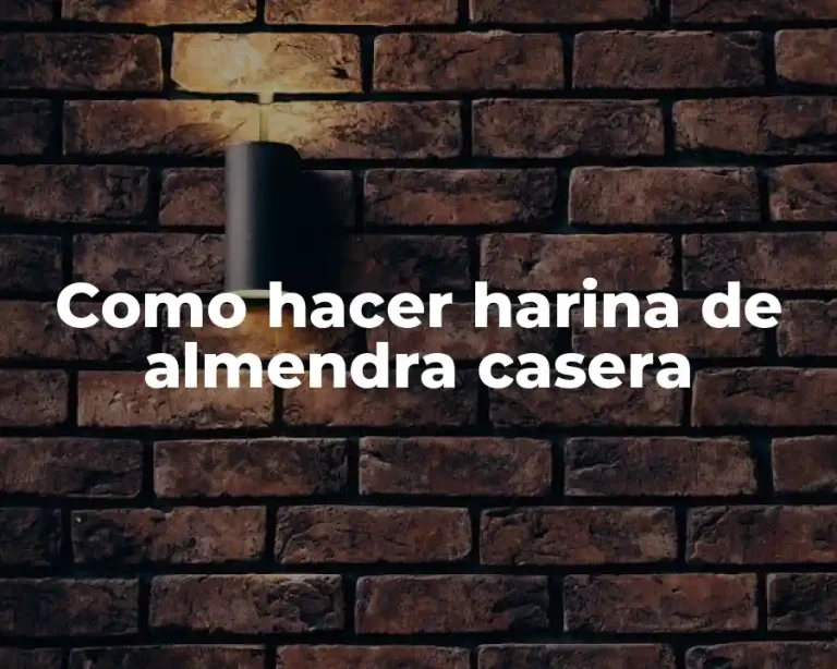 Como hacer harina de almendra casera