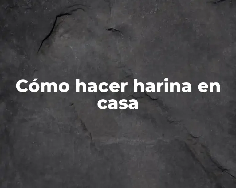 Cómo hacer harina en casa