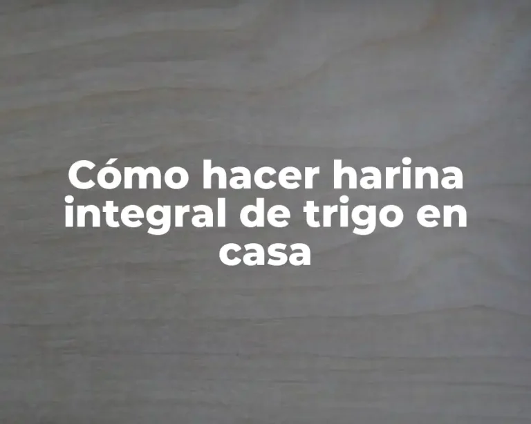 Cómo hacer harina integral de trigo en casa