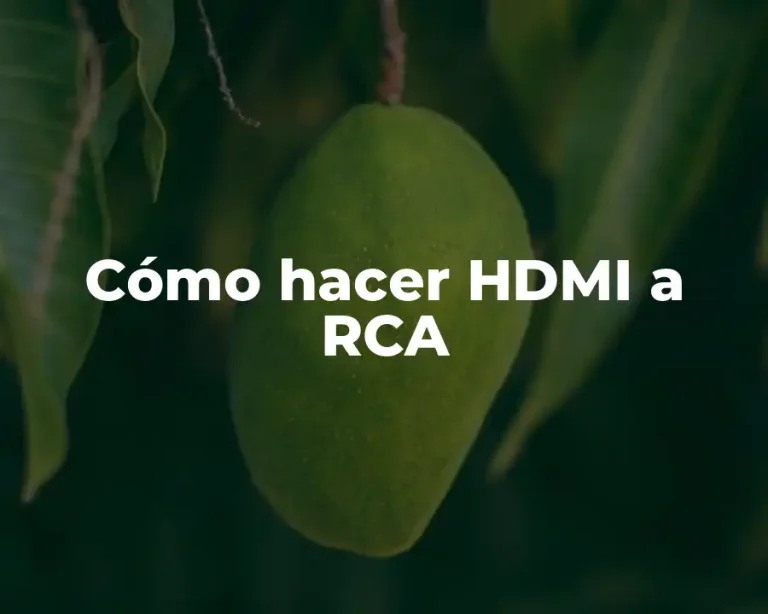 Cómo hacer HDMI a RCA