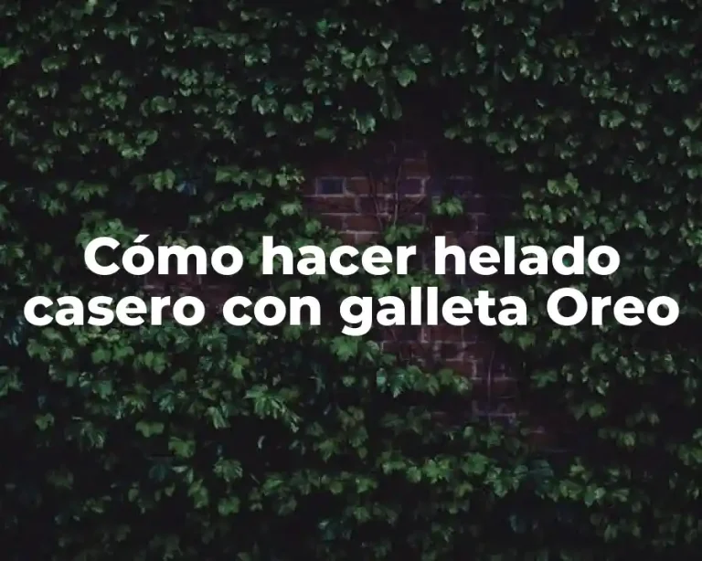Cómo hacer helado casero con galleta Oreo