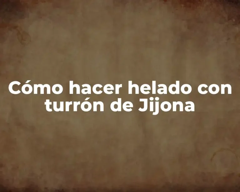 Cómo hacer helado con turrón de Jijona