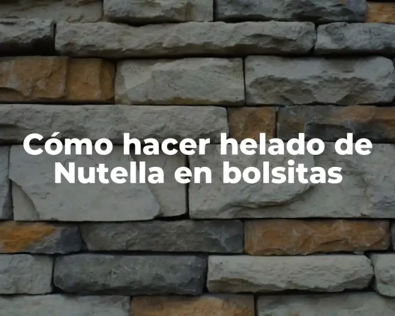 Cómo hacer helado de Nutella en bolsitas
