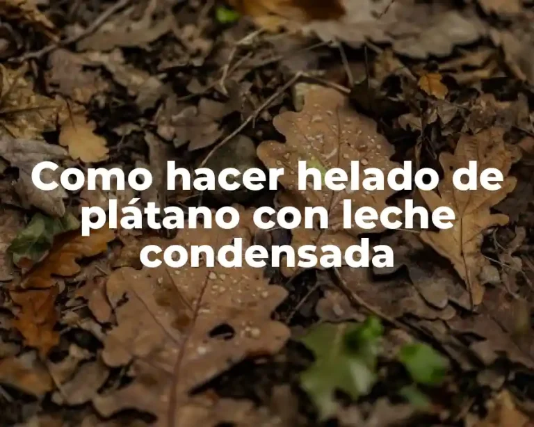 Como hacer helado de plátano con leche condensada