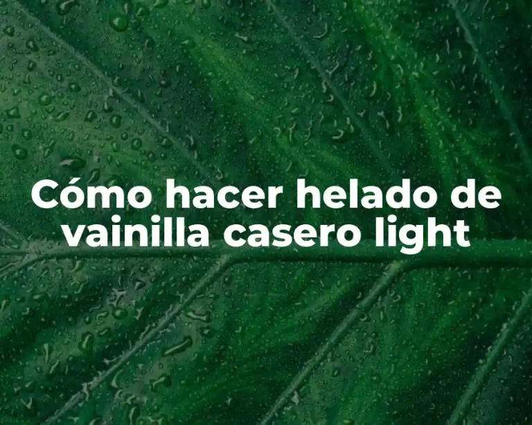 Cómo hacer helado de vainilla casero light