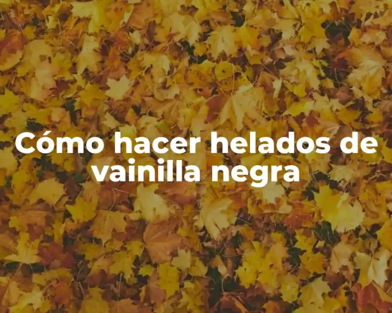 Cómo hacer helados de vainilla negra