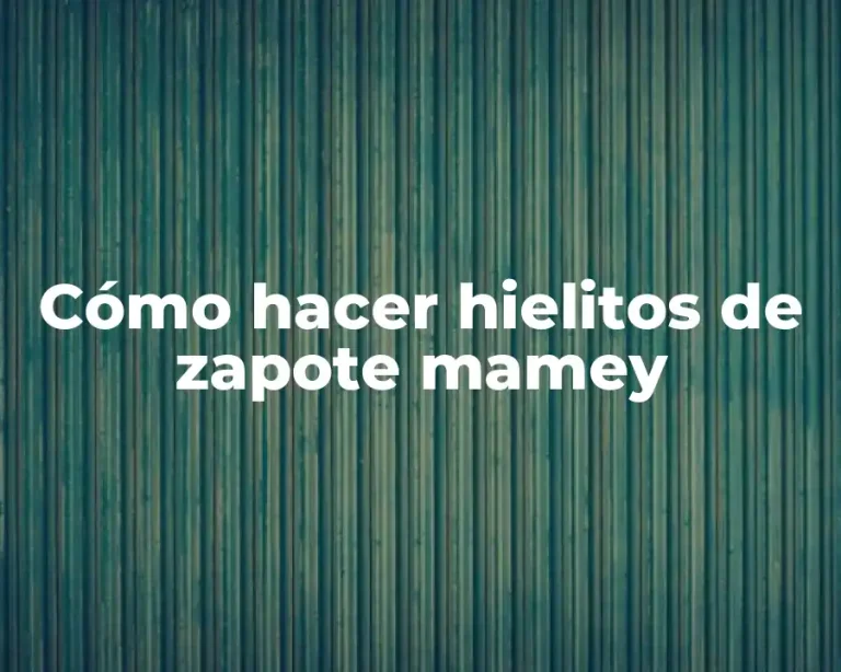Cómo hacer hielitos de zapote mamey