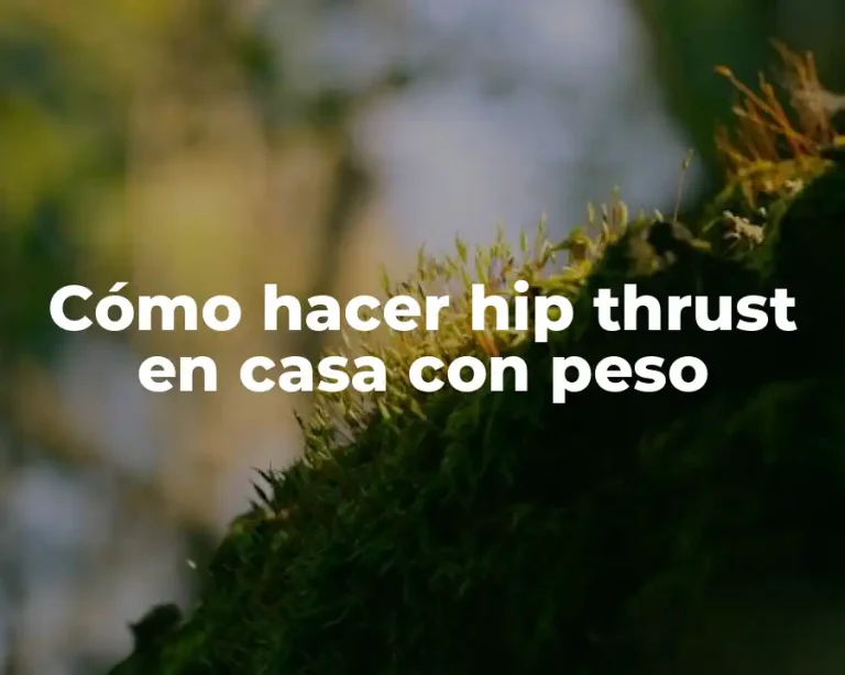 Cómo hacer hip thrust en casa con peso