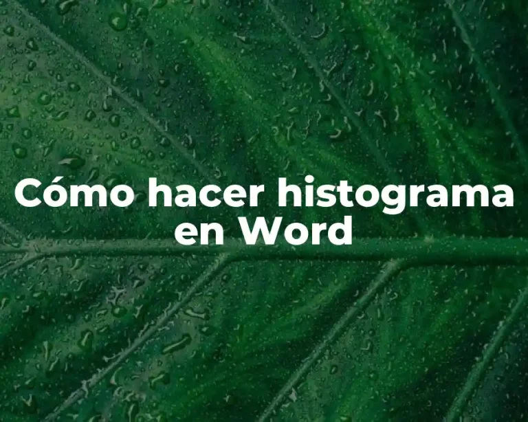 Cómo hacer histograma en Word