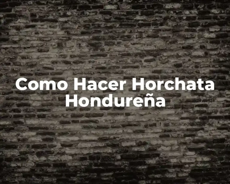 Como Hacer Horchata Hondureña