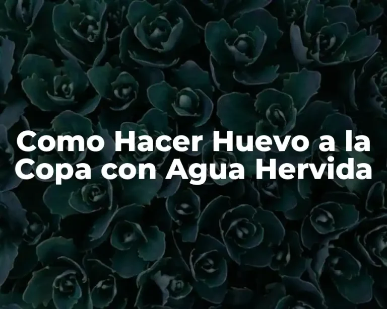 Como Hacer Huevo a la Copa con Agua Hervida