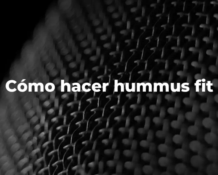 Cómo hacer hummus fit