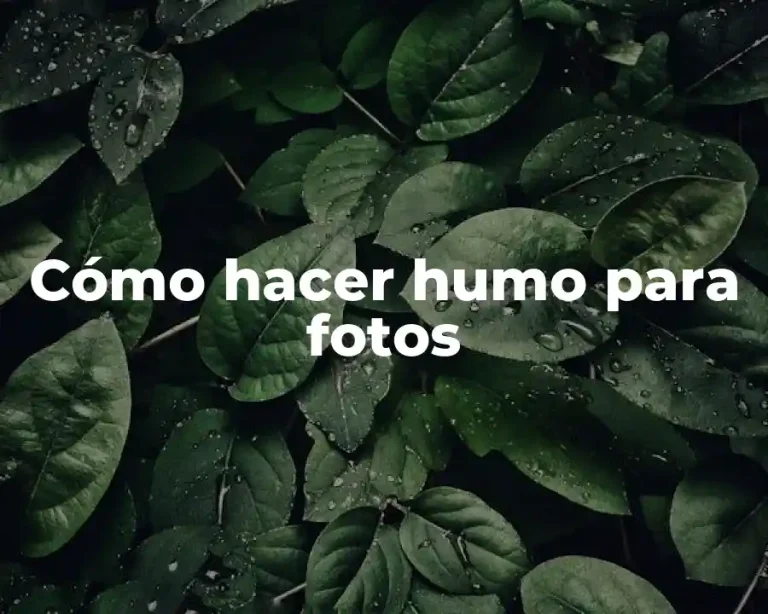 Cómo hacer humo para fotos