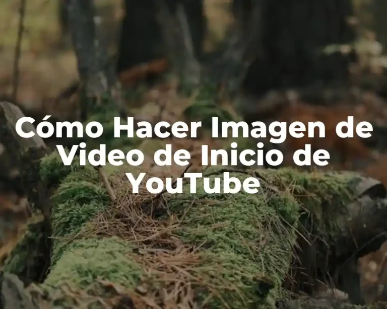 Cómo Hacer Imagen de Video de Inicio de YouTube