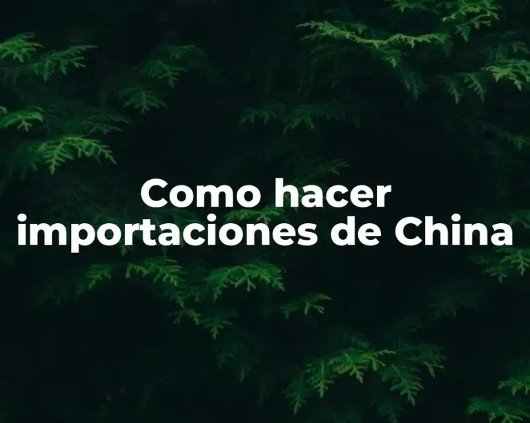 Como hacer importaciones de China