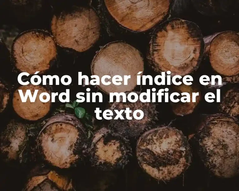 Cómo hacer índice en Word sin modificar el texto
