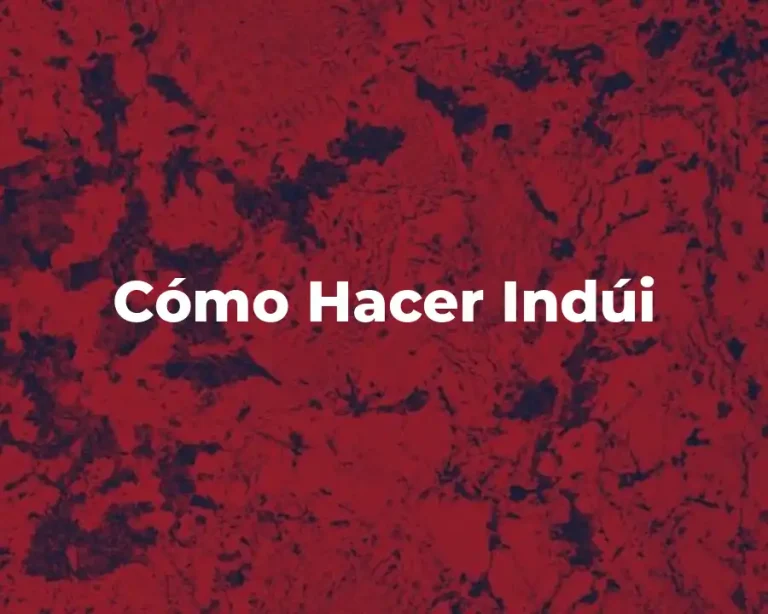 Cómo Hacer Indúi