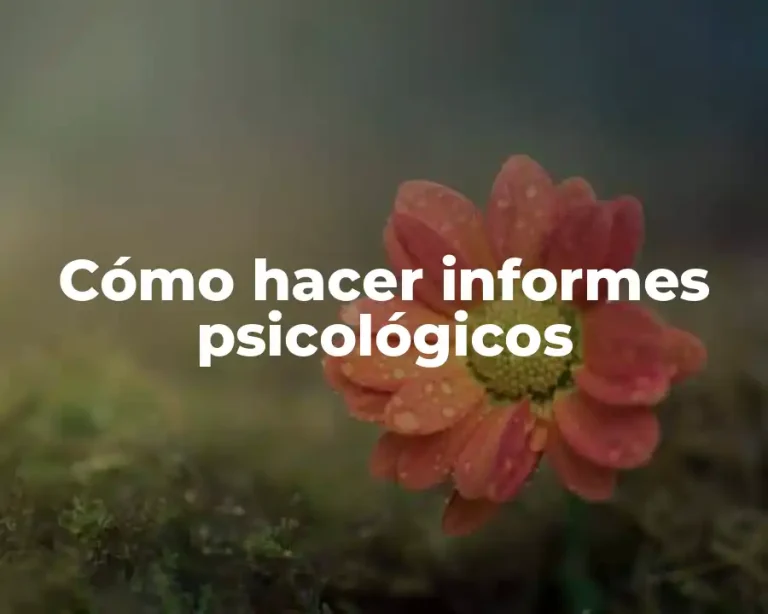 Cómo hacer informes psicológicos