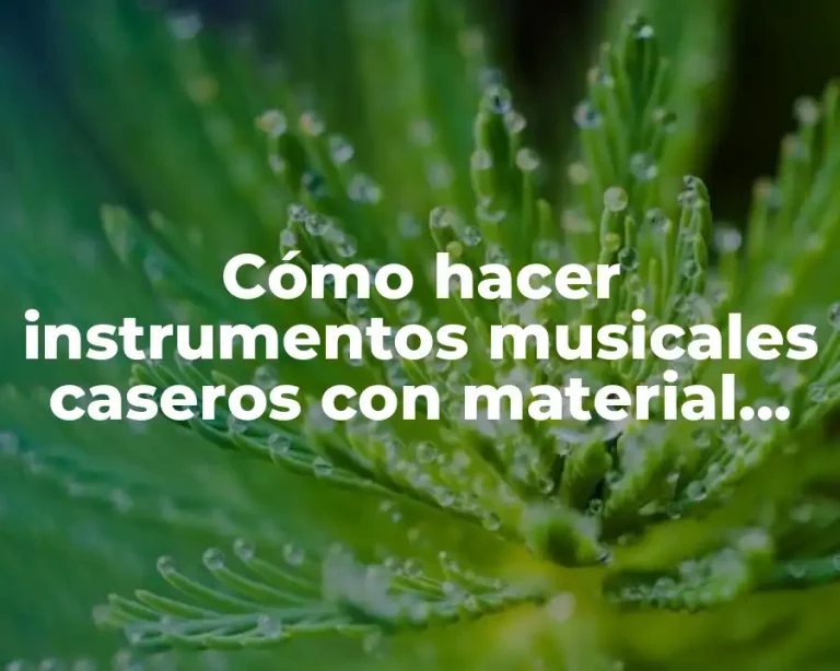 Cómo hacer instrumentos musicales caseros con material reciclable