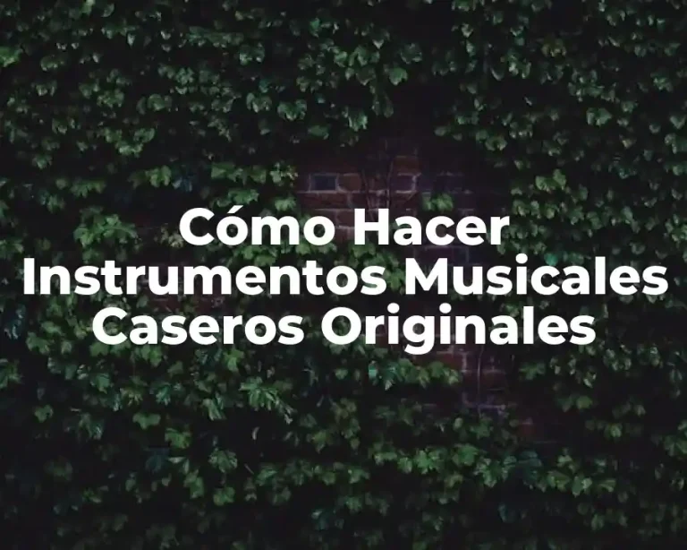Cómo Hacer Instrumentos Musicales Caseros Originales