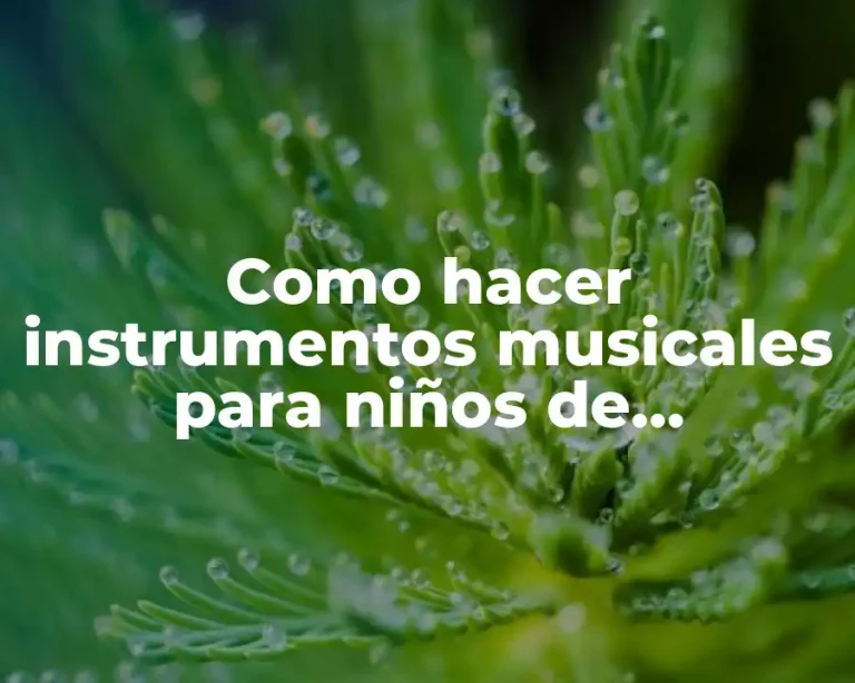 Como hacer instrumentos musicales para niños de preescolar