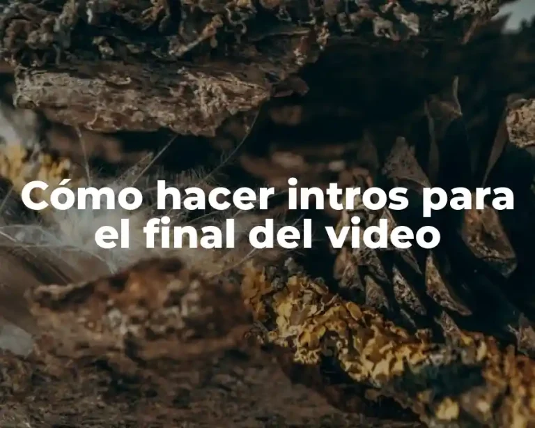 Cómo hacer intros para el final del video