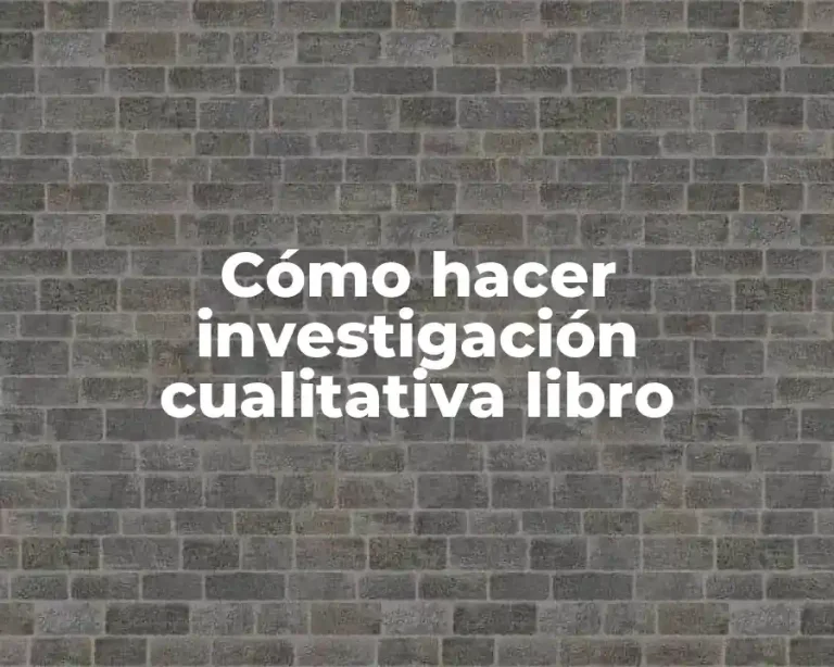 Cómo hacer investigación cualitativa libro