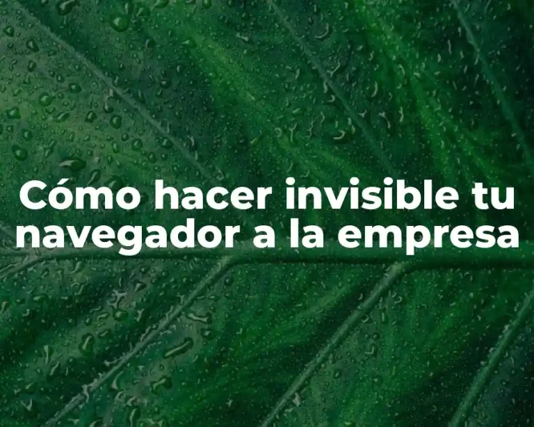 Cómo hacer invisible tu navegador a la empresa