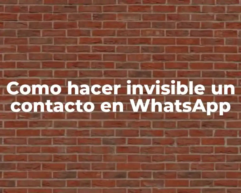 Como hacer invisible un contacto en WhatsApp