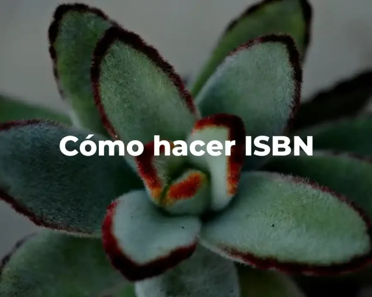 Cómo hacer ISBN
