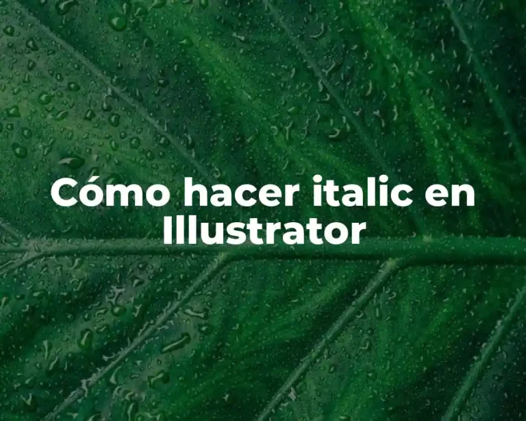 Cómo hacer italic en Illustrator