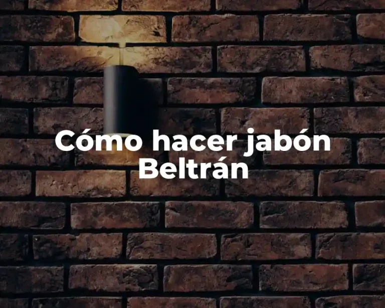 Cómo hacer jabón Beltrán