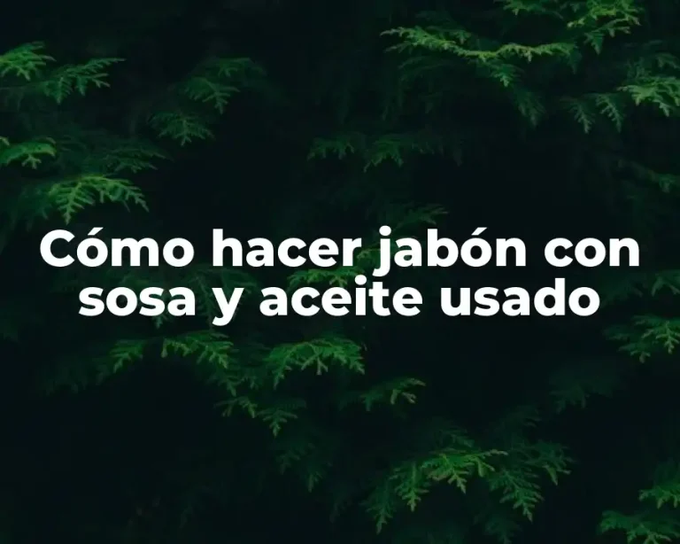 Cómo hacer jabón con sosa y aceite usado
