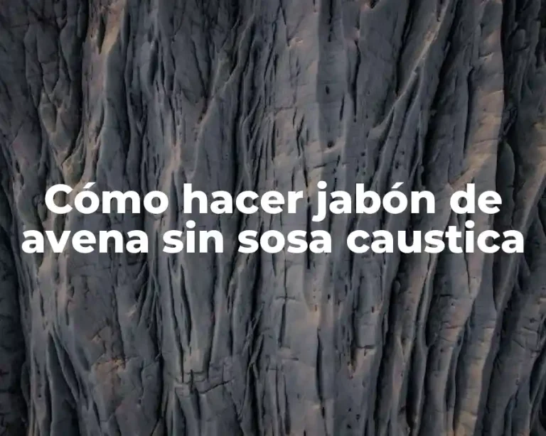 Cómo hacer jabón de avena sin sosa caustica