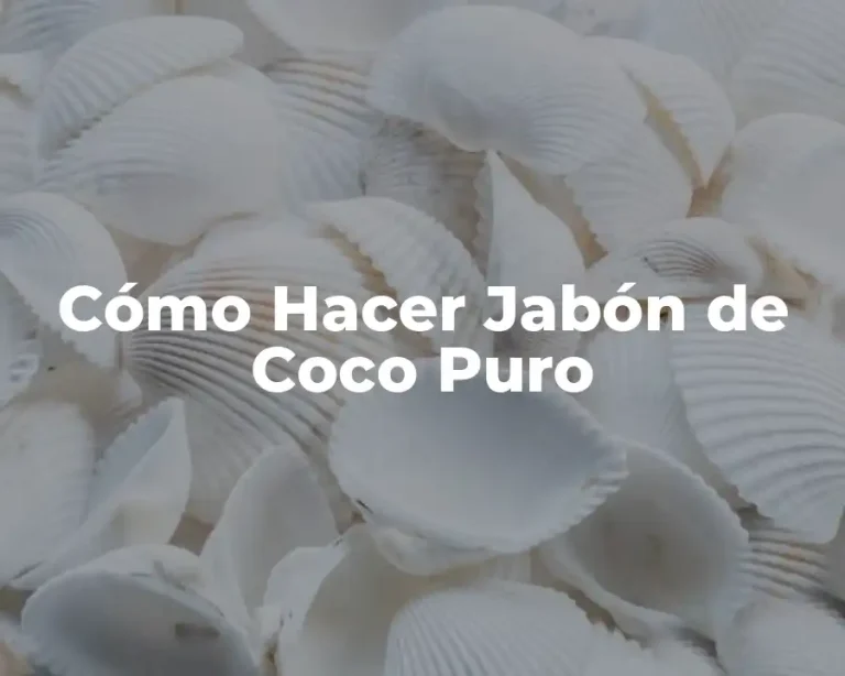 Cómo Hacer Jabón de Coco Puro