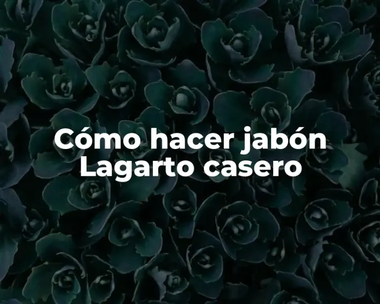 Cómo hacer jabón Lagarto casero
